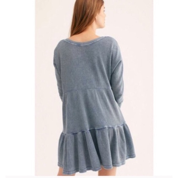 NWT Free People One Jolene Mini Dress Blue - Picture 4 of 7